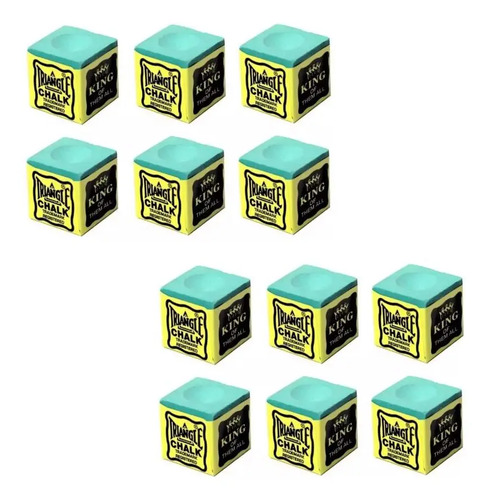 12 Giz Para Taco De Sinuca Triangle Profissional Verde Verde