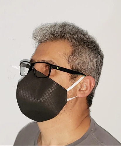 Kit 10 Máscaras Dupla Camadas Filtro Antibacteriano Lavável Preto