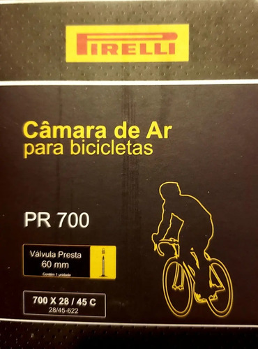Câmara De Ar Bicicleta Aro 700x28/45c Pirelli 60mm Presta Presta